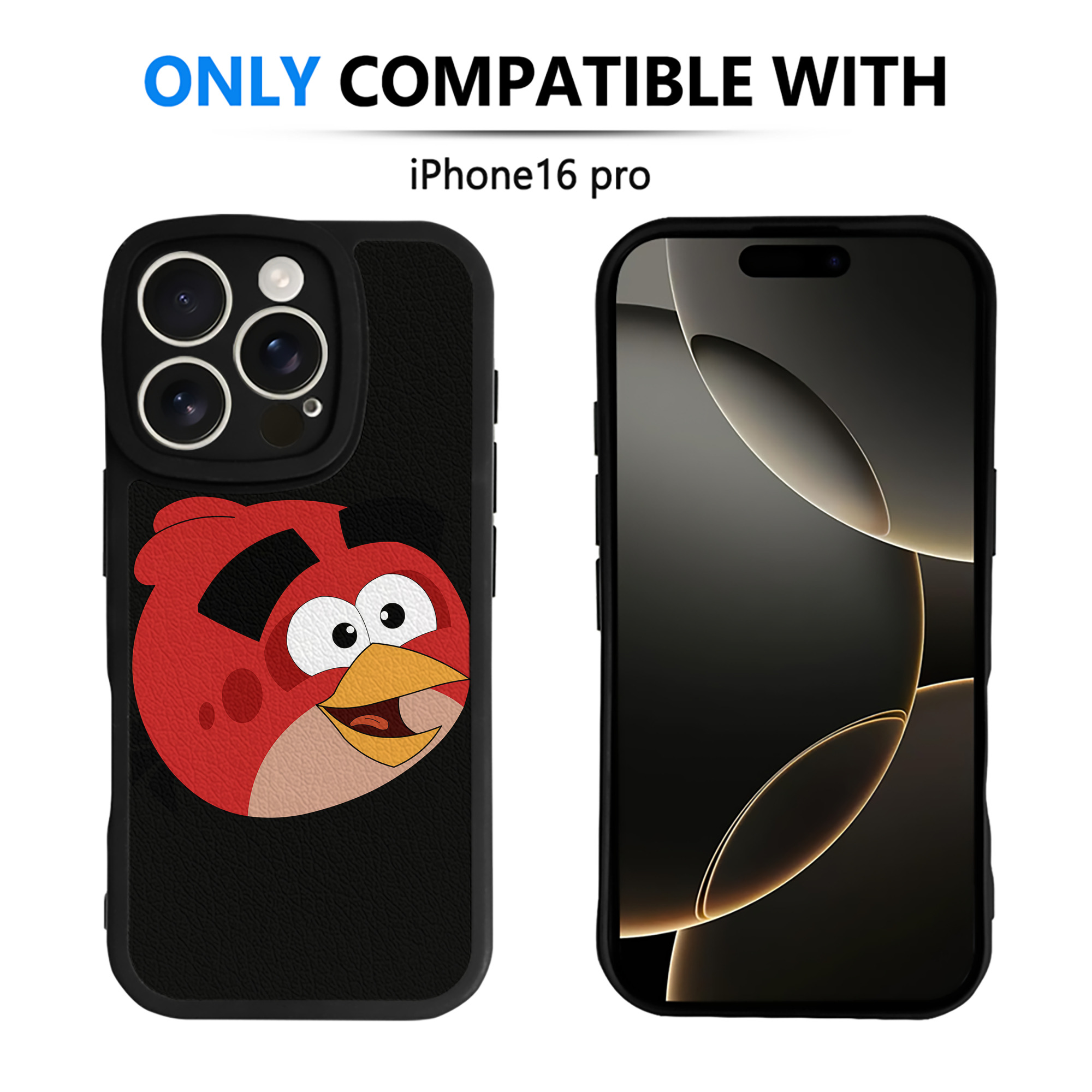 （画像用） Angry Birds アングリーバード 【iPhone 16シリーズ対応】シリコンスマホケース（レザー調） 材質：シリコン